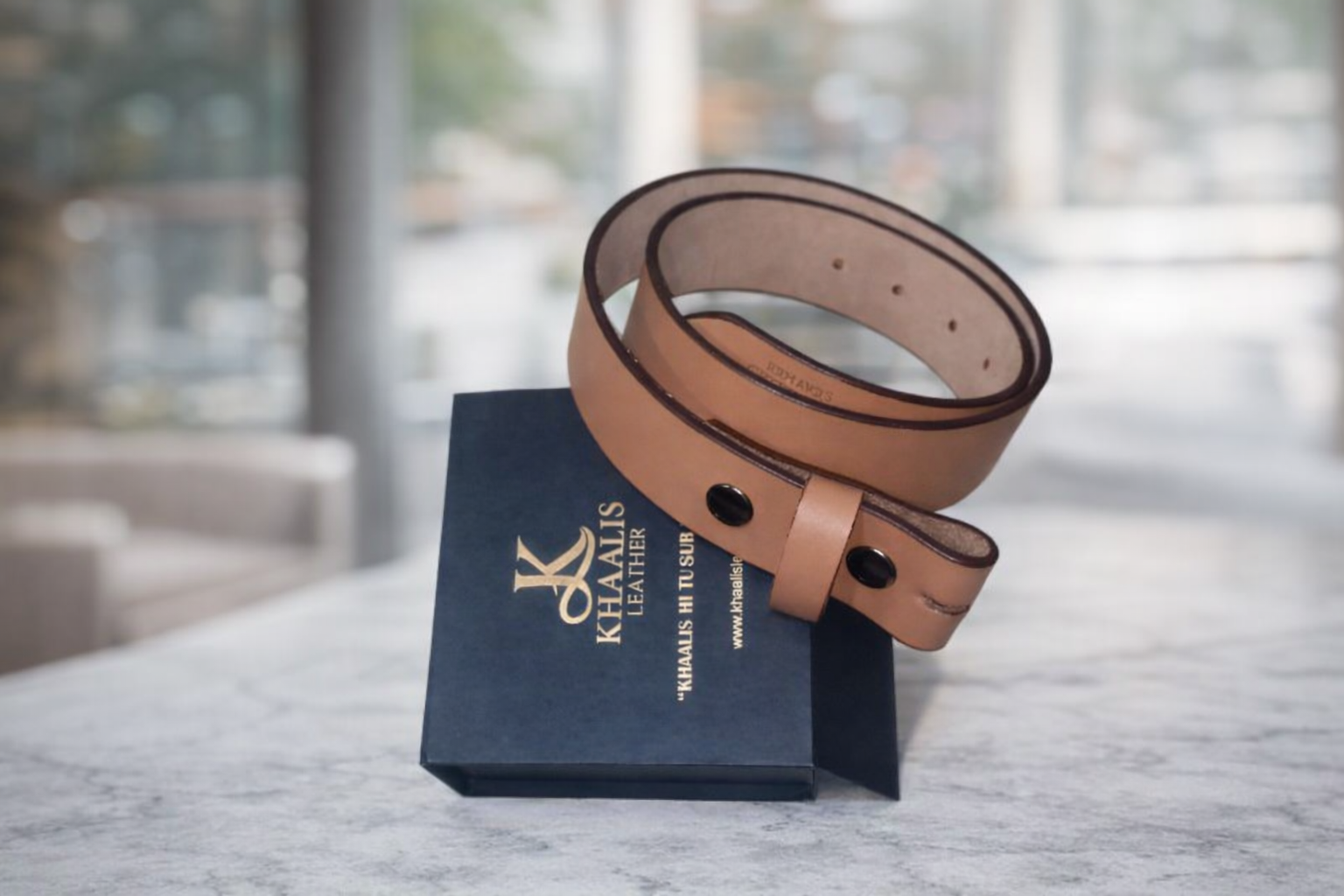 Press Stud Snap Leather Belt - Image 2