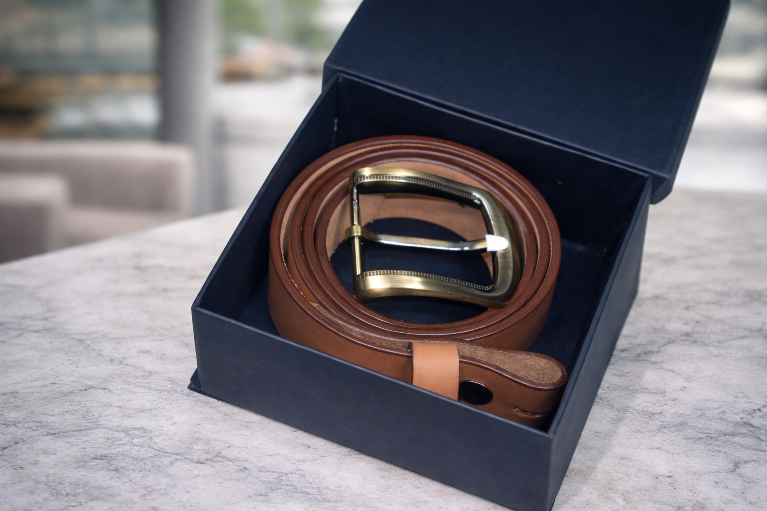 Press Stud Snap Leather Belt - Image 3